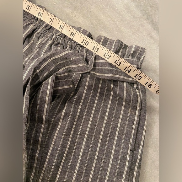 Love Tree Tilly’s Size L Paper Bag Gray Striped Belted Tie Waist Pull On Shorts - Picture 8 of 9